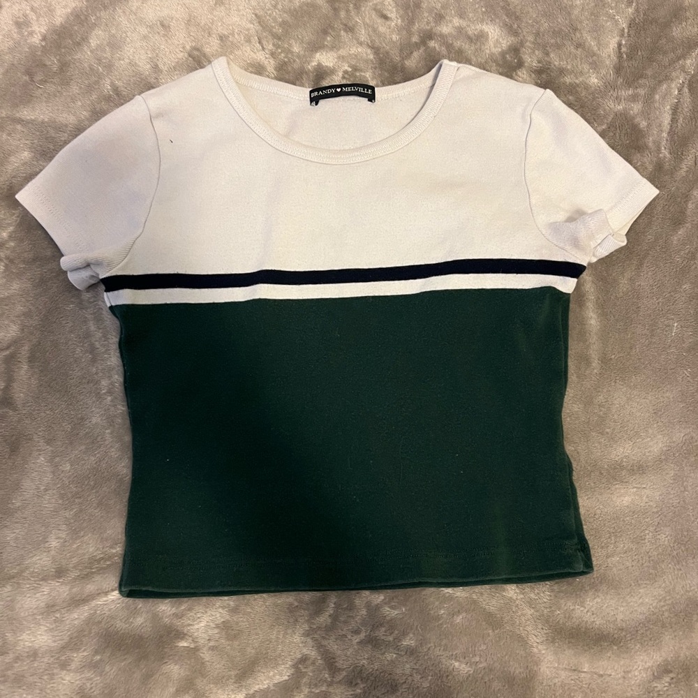 white green crop top